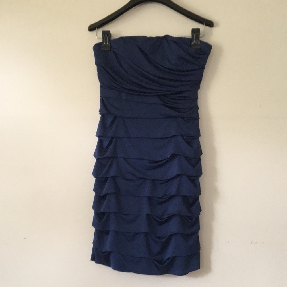 Speechless Strapless Ruched Navy Party Dress SizeS